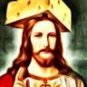 Is that Jesus with a cheese hat?